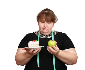 Image showing dieting overweight women choice