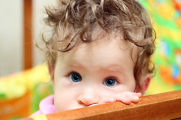 Image showing touching baby close-up