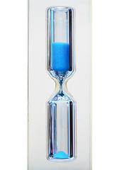 Image showing sand-glass with blue sand