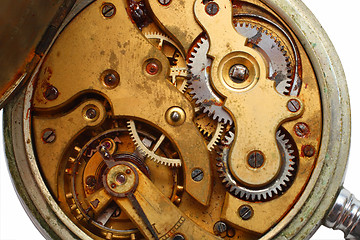 Image showing old watch rusty gear macro