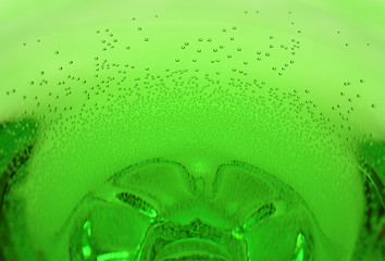 Image showing green aerated water in glass