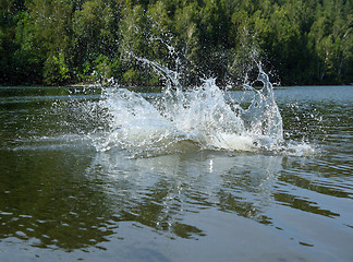 Image showing big water splash in lake