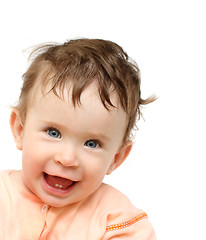 Image showing happy laughing dishevelled baby