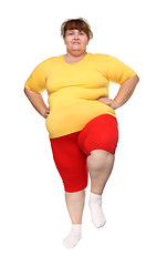 Image showing exercising overweight woman