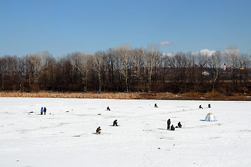 Image showing ice winter fishing