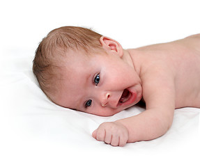 Image showing yawn newborn baby