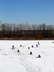 Image showing ice winter fishing