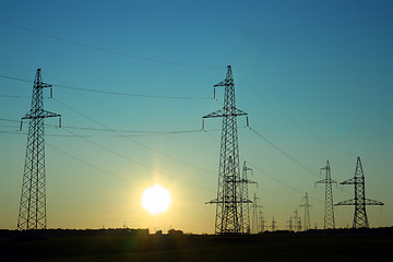 Image showing electricity cable communication towers