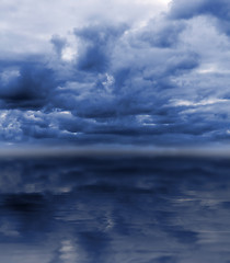 Image showing overcast sky over sea