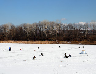 Image showing ice winter fishing