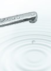 Image showing dripping tap and ripple water