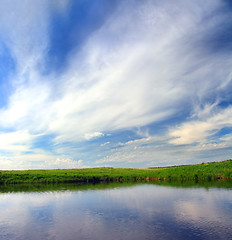 Image showing lake and sky background