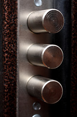 Image showing lock with pull out bolts close-up