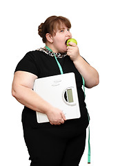 Image showing dieting overweight women