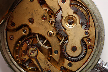 Image showing old pocket watch rusty gear