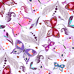 Image showing White seamless valentine pattern