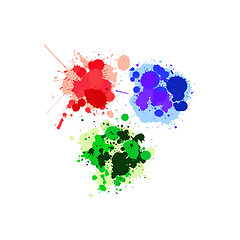 Image showing Red, green and blue splats