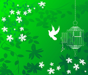 Image showing green floral background 