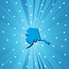 Image showing Blue map of Alaska
