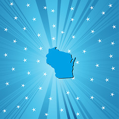 Image showing Blue map of Wisconsin