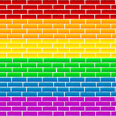 Image showing Rainbow wall