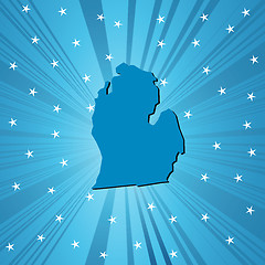 Image showing Blue Michigan map