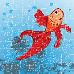 Image showing Red fish puzzle