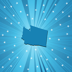 Image showing Blue Washington map