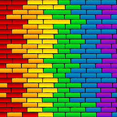 Image showing Rainbow wall