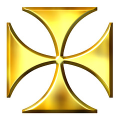Image showing 3D Golden German Cross