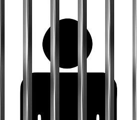 Image showing Man behind bars in jail