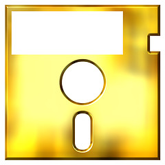 Image showing 3d golden 5.25 inch floppy disk