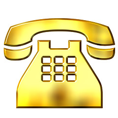 Image showing 3D Golden Telephone