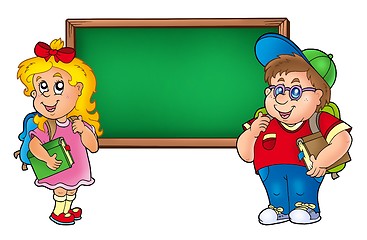 Image showing Children with chalkboard 1