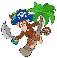 Image showing Pirate monkey with palm tree