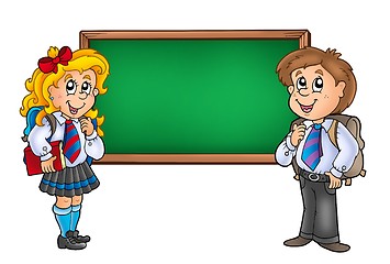 Image showing Children with chalkboard 2