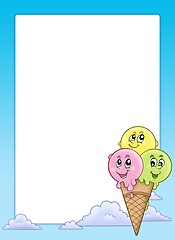 Image showing Frame with cartoon ice cream