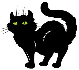 Image showing Standing cat silhouette