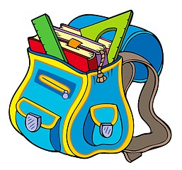 Image showing School bag with books