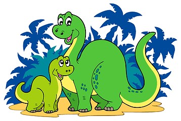 Image showing Cartoon dinosaur family