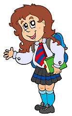 Image showing Cartoon girl in school uniform