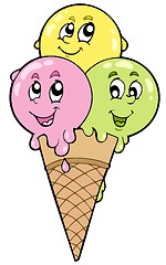 Image showing Cute cartoon ice cream