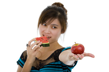 Image showing asian beauty with fruits