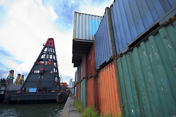 Image showing commercial container port 