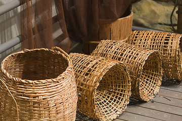 Image showing baskets on wood floor