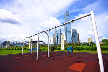 Image showing swing in the park in the city