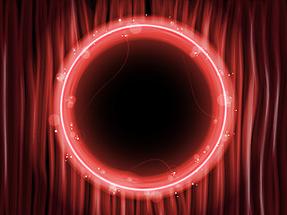 Image showing Abstract Red Lines Background with Black Circle