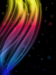 Image showing Abstract Colorful Waves on Black Background