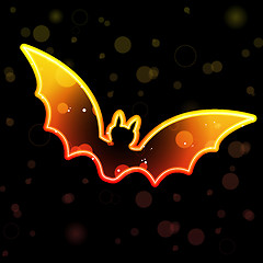 Image showing Orange Transparent Bat for Halloween