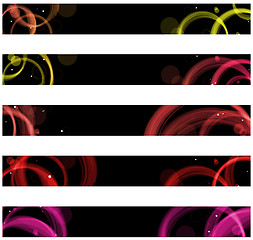 Image showing Abstract colorful circles web banners. Size 728x90 px